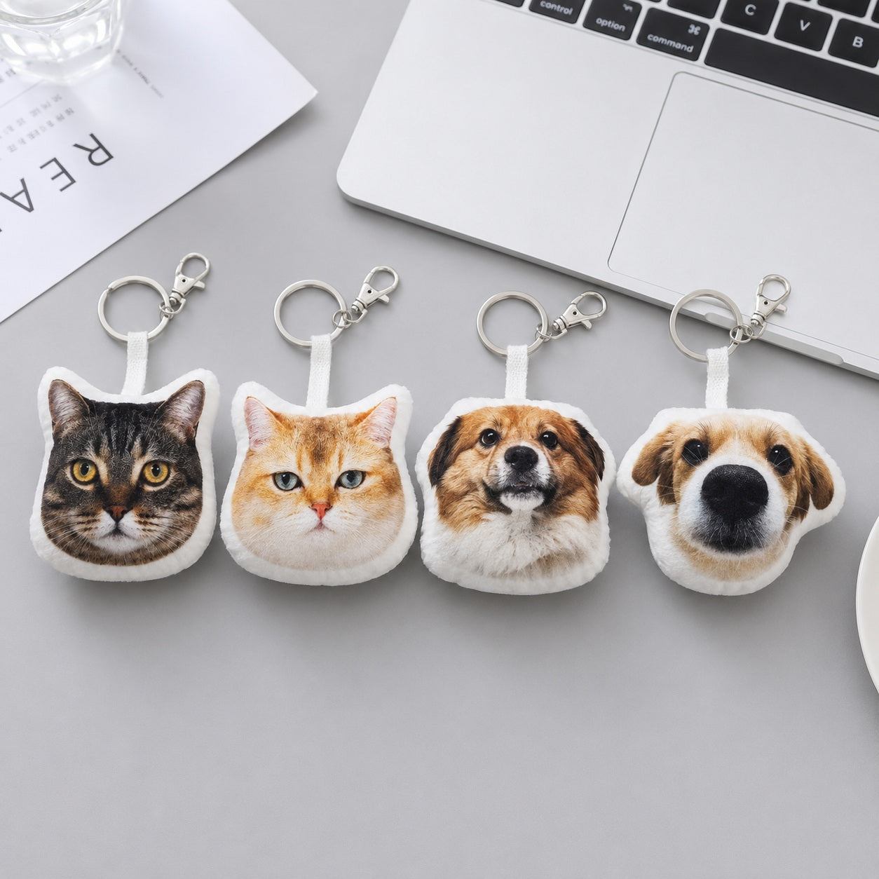 Custom Pet Photo Plush Keychain