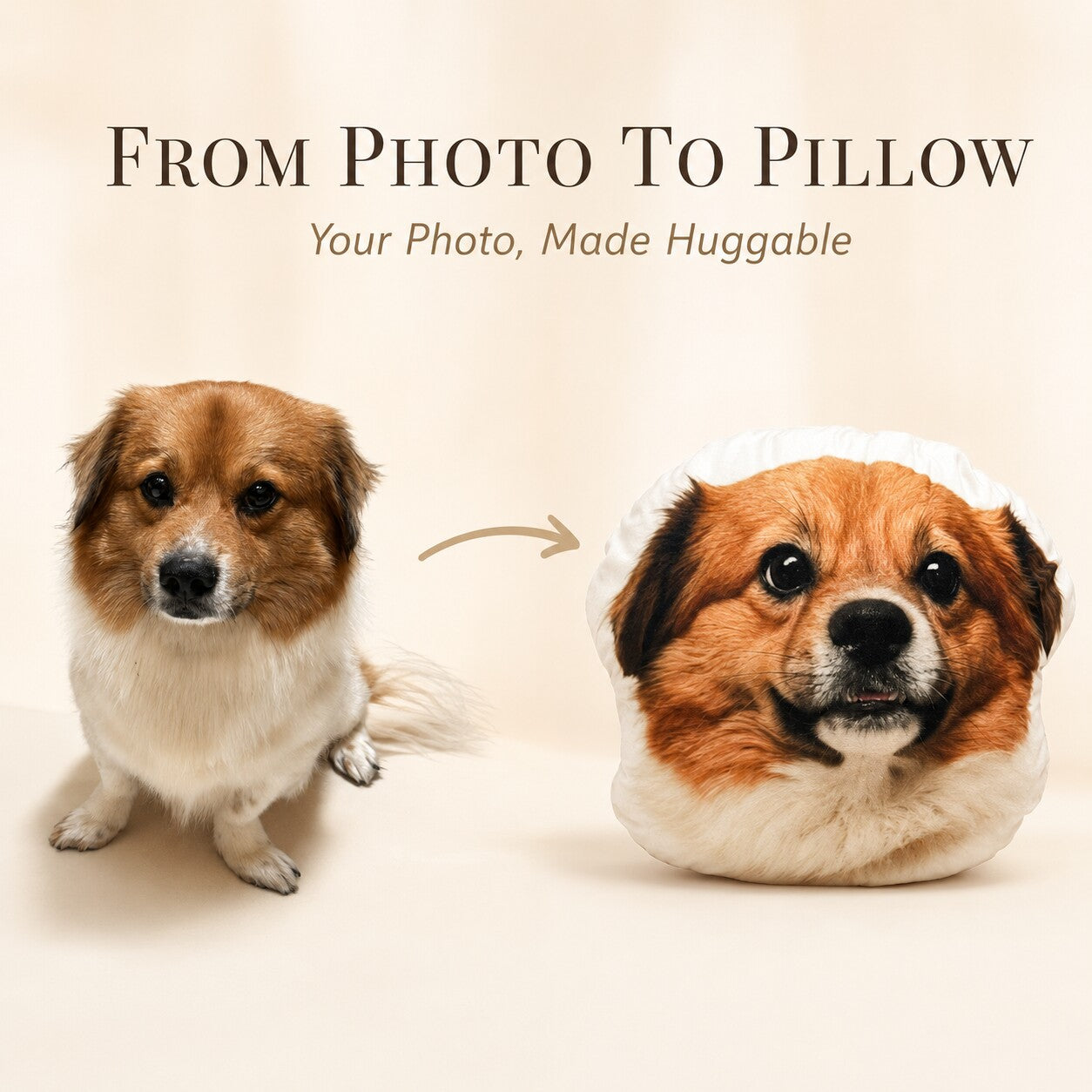Custom Pet Face Pillow - personalization detail