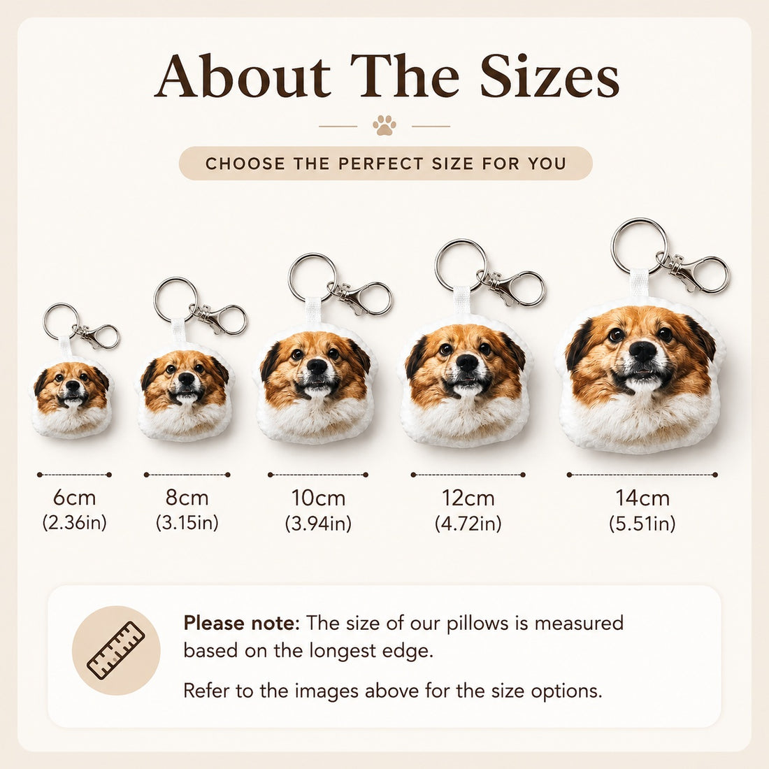 Custom Pet Photo Plush Keychain