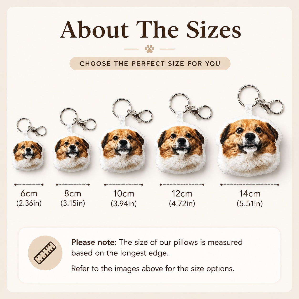 Custom Pet Photo Plush Keychain