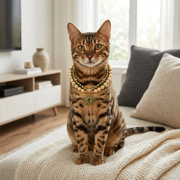 Elegant Pearl & Zircon Pet Necklace Gift for Cats and Small Dogs