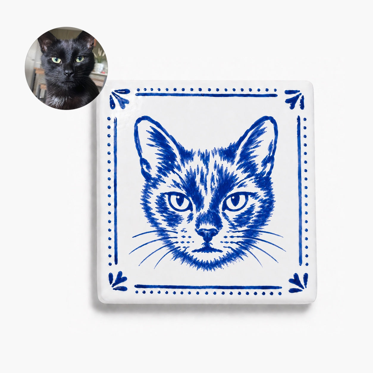 Personalized Hand-Painted Ceramic Pet Portrait Fridge Magnet | Custom Pet Face Ceramic Magnet