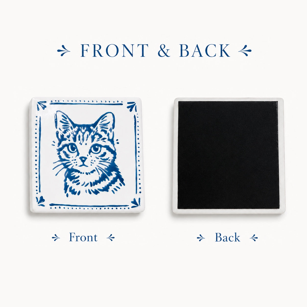 Personalized Hand-Painted Ceramic Pet Portrait Fridge Magnet | Custom Pet Face Ceramic Magnet