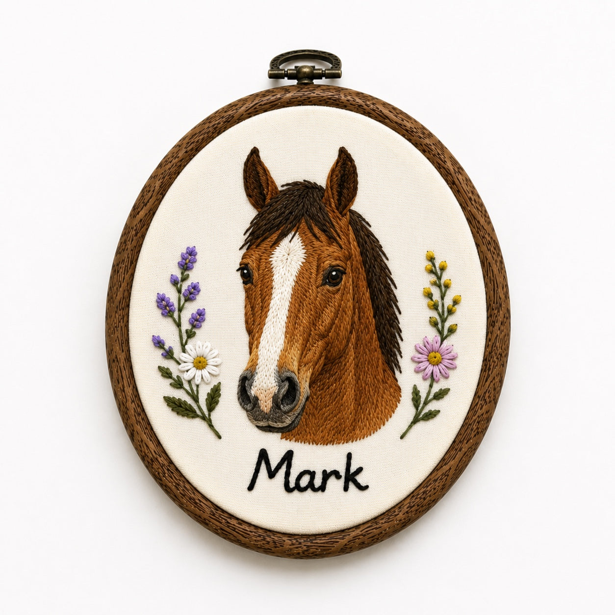 Personalized Pet Portrait Embroidery Frame – Handmade Custom Pet Wall Art