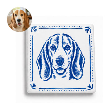 Personalized Hand-Painted Ceramic Pet Portrait Fridge Magnet | Custom Pet Face Ceramic Magnet