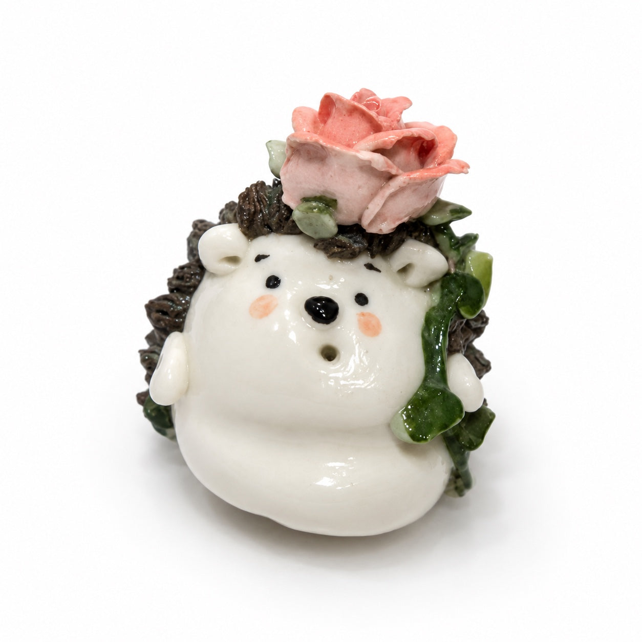 Mini Ceramic Hedgehog Figurines – Handmade Decorative Animal Ornaments