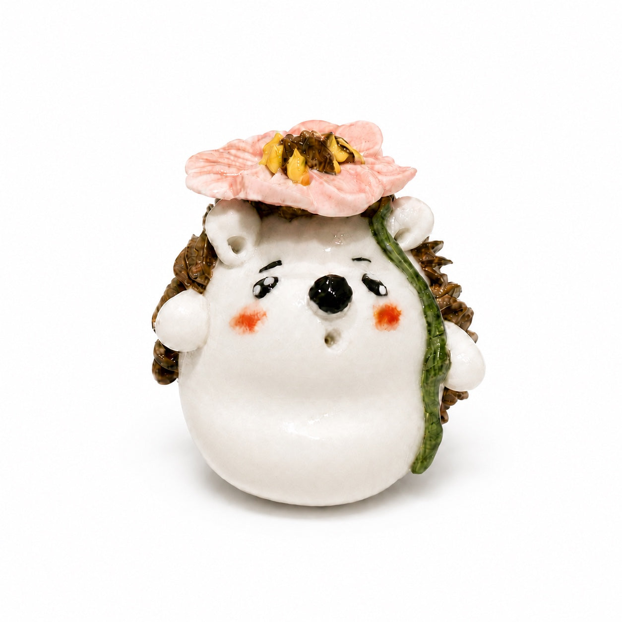 Mini Ceramic Hedgehog Figurines – Handmade Decorative Animal Ornaments