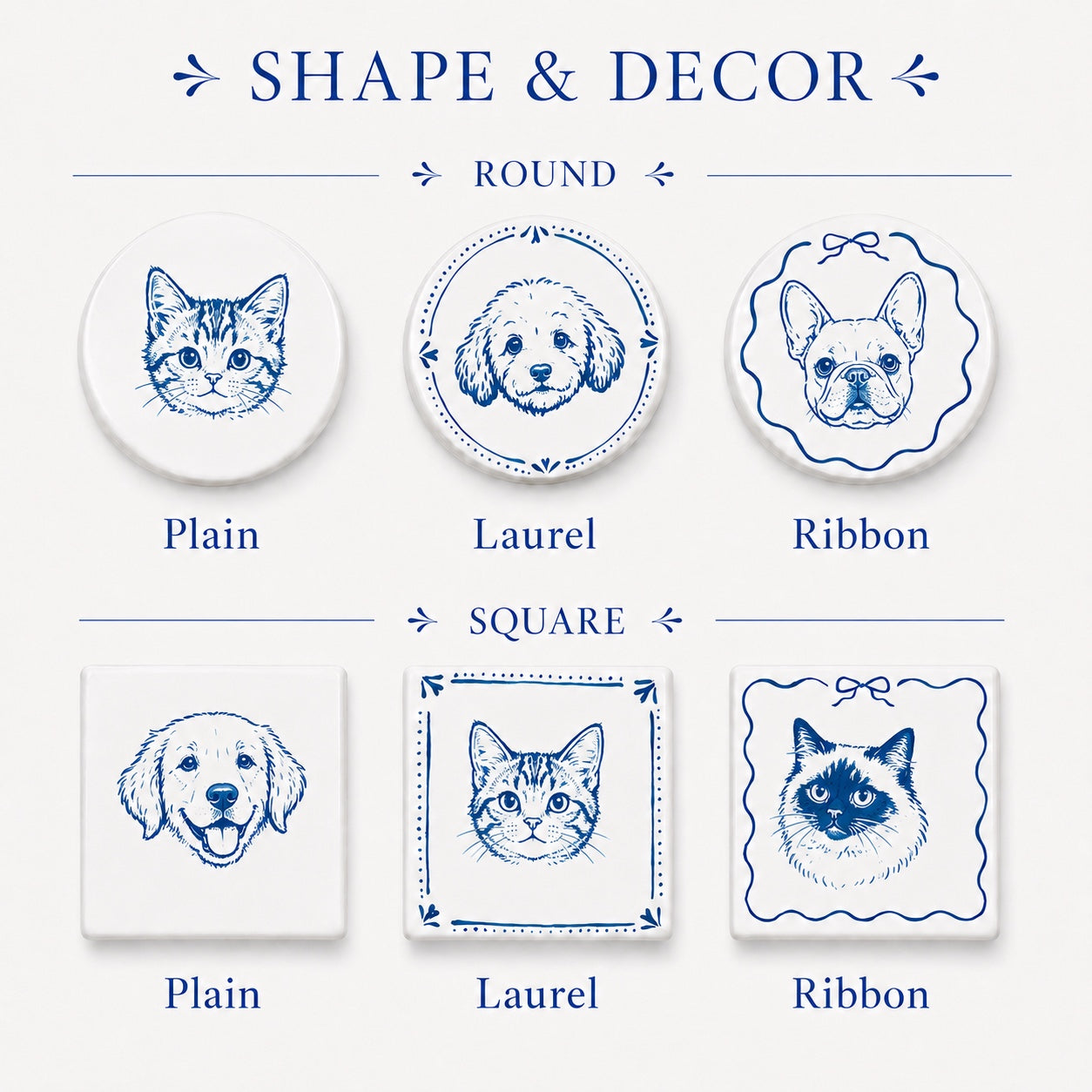 Personalized Hand-Painted Ceramic Pet Portrait Fridge Magnet | Custom Pet Face Ceramic Magnet
