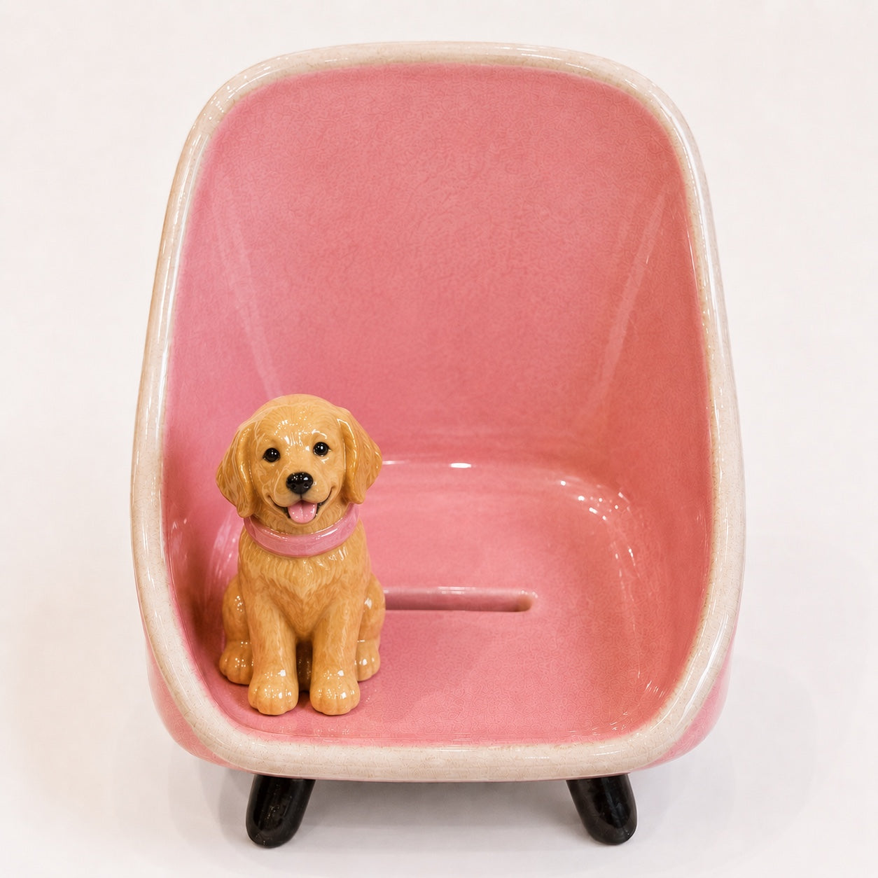 Personalized Ceramic Phone Stand with Custom Pet Figurine – Handmade Pet Lover Gift, Desk Phone Holder, Custom Name Ceramic Stand