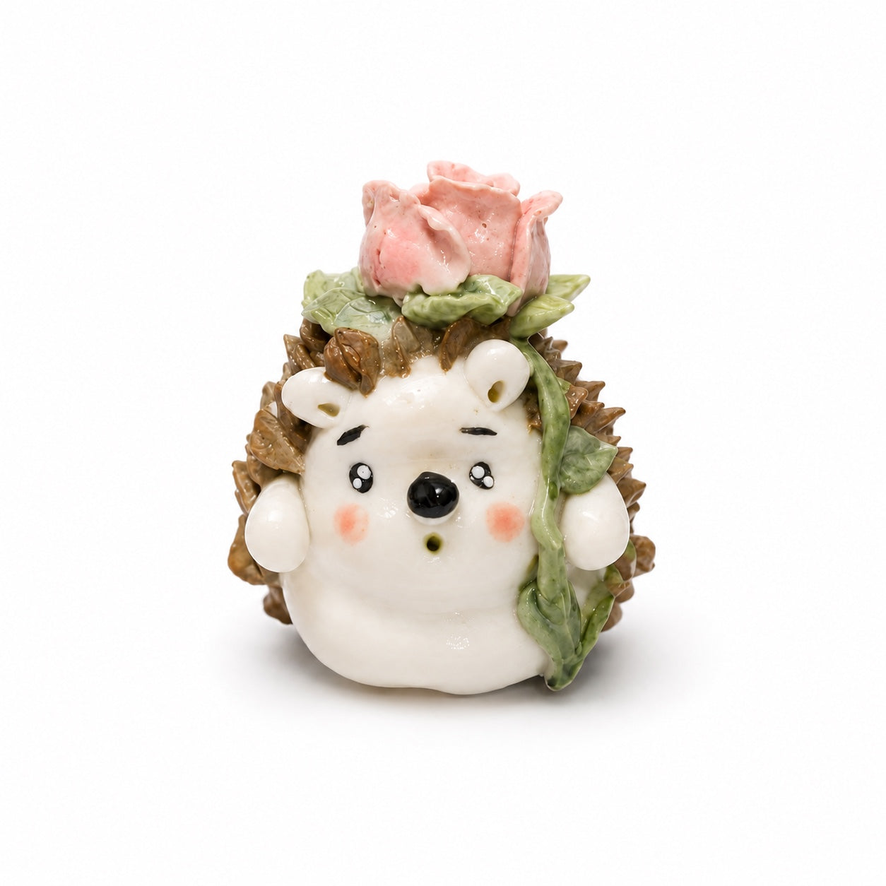 Mini Ceramic Hedgehog Figurines – Handmade Decorative Animal Ornaments
