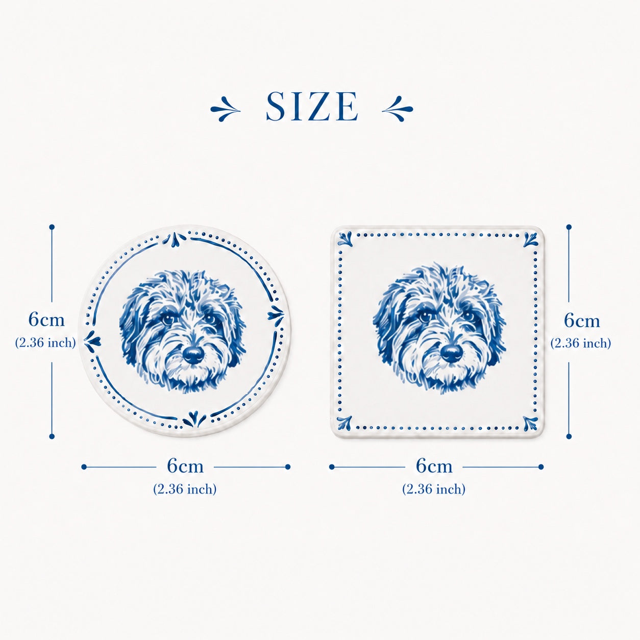 Personalized Hand-Painted Ceramic Pet Portrait Fridge Magnet | Custom Pet Face Ceramic Magnet