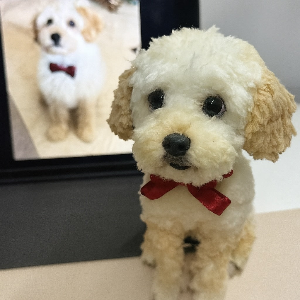Custom Realistic Pet Clone – Handcrafted 3D Twist-Wool Sculpture (20cm/8inch Nose-to-Butt)