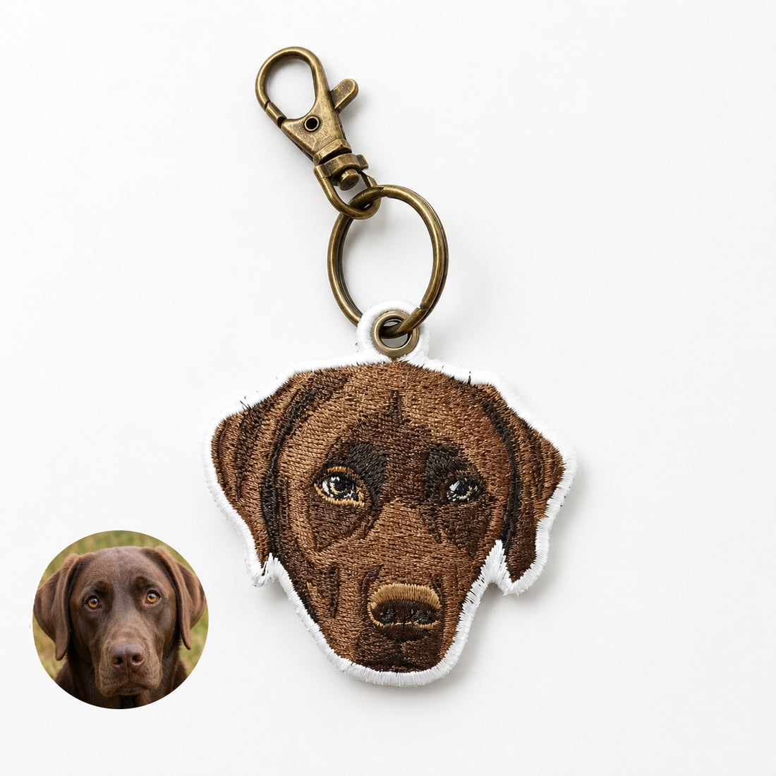 Custom Pet Embroidered Keychain - main product image