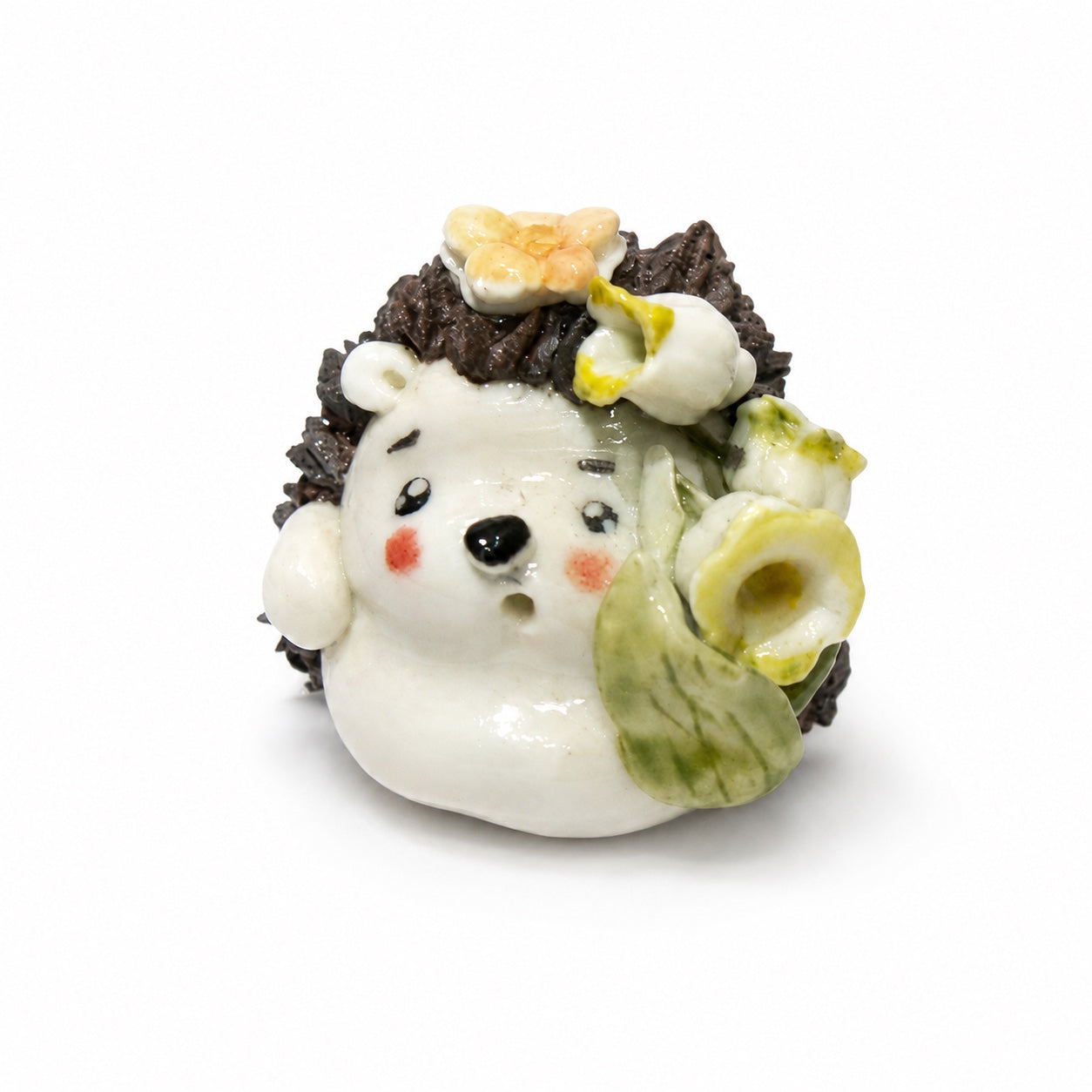 Mini Ceramic Hedgehog Figurines – Handmade Decorative Animal Ornaments