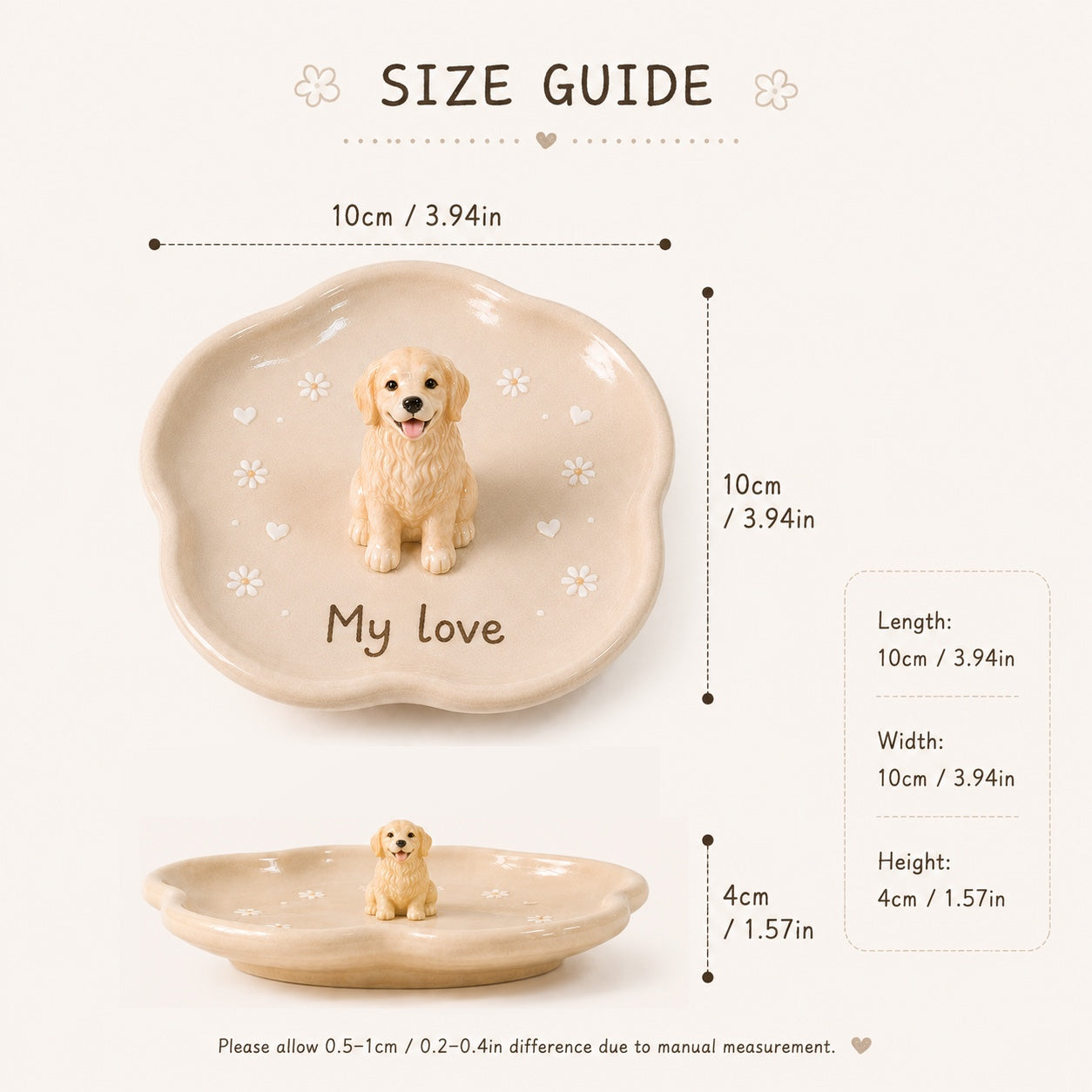 Custom 3D Pet statue Jewelry ring dish