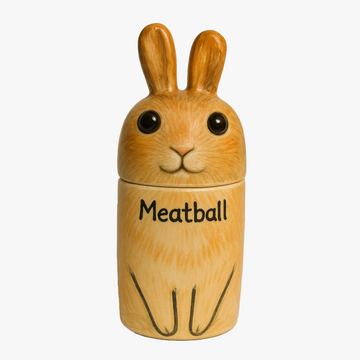 🐰Personalized Ceramic Pet Cremation Urn – Handcrafted Bunny Ashes Jar with Name Customization – 9x16cm (3.5"x6.3")