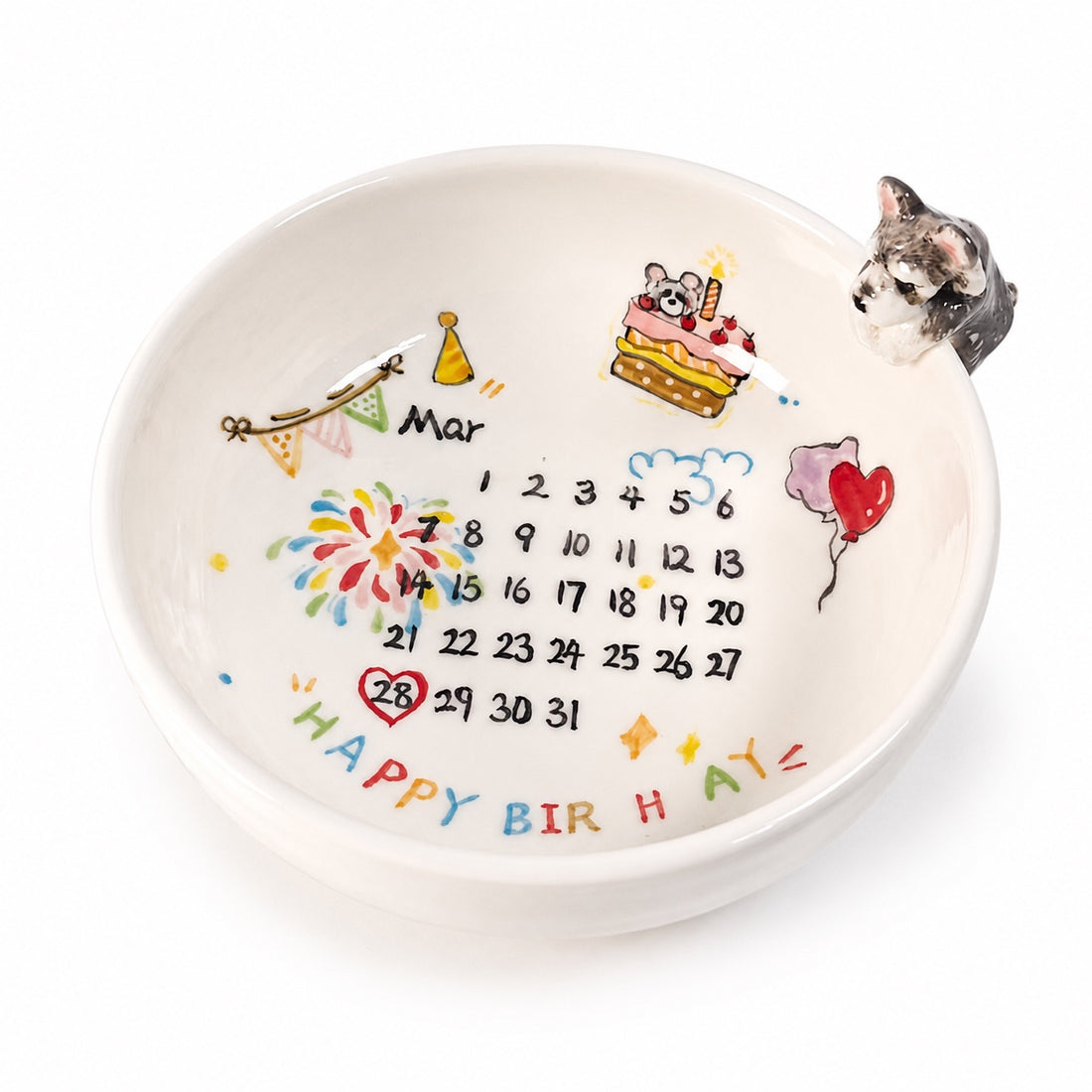 Custom Pet Birthday Memory Bowl - main product image